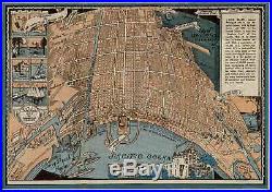 CALIFORNIA LONG BEACH / PICTORIAL MAP 1933 Los Angeles County
