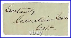 California Congressman Cornelius Cole Clipped Signature JG Autographs COA