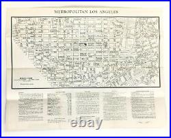California Los Angeles / MAP OF METROPOLITAN LOS ANGELES Including Tourist 1951