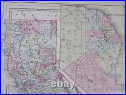California San Francisco Oakland Los Angeles San Diego 1887 Bradley-Mitchell map