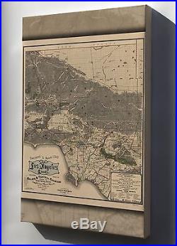 Canvas 16x24 Road Map Of Los Angeles County 1900