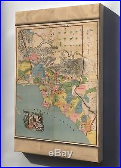 Canvas 24x36 Official Map Los Angeles County, California 1888