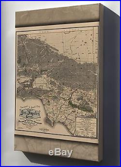 Canvas 24x36 Road Map Of Los Angeles County 1900