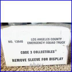 Code 3 Die Cast Emergency Los Angeles Fire Dept Paramedic Squad Truck COA New