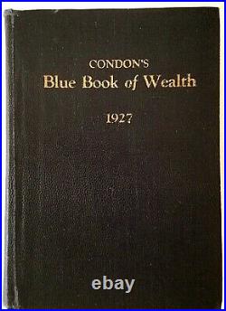 Condon's Blue Book of Wealth 1927, Rare hardbound'Who's Who' of Money LA County