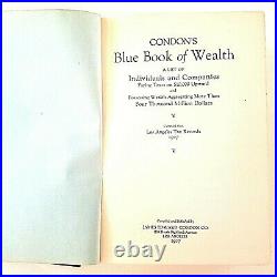 Condon's Blue Book of Wealth 1927, Rare hardbound'Who's Who' of Money LA County