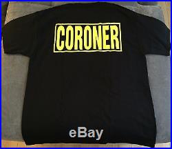 Coroner T-Shirt NEW Large Gag Gift Black Yellow Los Angeles County Halloween
