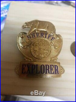 County of Los Angeles California sheriff Explorer Hat badge rare