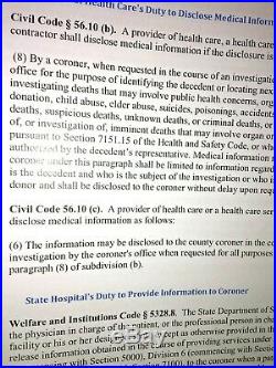 County von Los Angeles 2016 California CORONER'S Law Buch Medizinischen Examiner