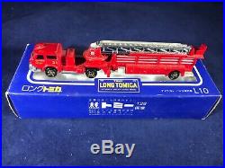 D2-64 Tomy Long Tomica 1110 Scale Fire Truck Japan #31 Los Angeles County