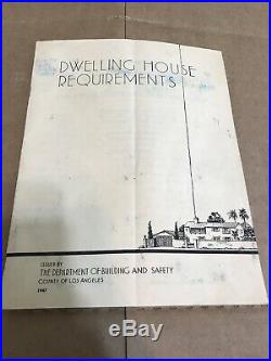 Dwelling House Requirements 1947 Los Angeles County Booklet Dept Building Safety
