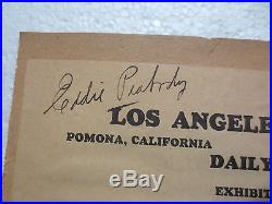EDDIE PEABODY BANJO KING SIGNED 1936 LOS ANGELES COUNTY FAIR PROGRAM WithTICKET