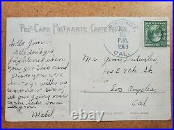 Earliest 1909 Pinchot Los Angeles California LessThan 3 Year DPO Saugus PostCard