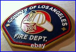 Fire Department Los Angeles County 3D routed wood patch plaque Custom
