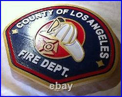 Fire Department Los Angeles County 3D routed wood patch plaque Custom