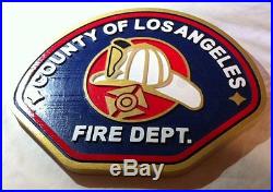 Fire Department Los Angeles County 3D routed wood patch plaque sign
