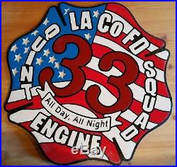 Fire Department Los Angeles County Quint routed patch plaque sign Custom Carved