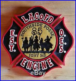 Fire Department Los Angeles County Southside 85 routed patch sign Wooden