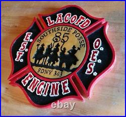 Fire Department Los Angeles County Southside 85 routed wood patch sign Custom