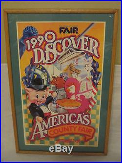 Framed Poster1990 DISCOVER AMERICAS Los Angeles County Fair 30 x 18 Poster