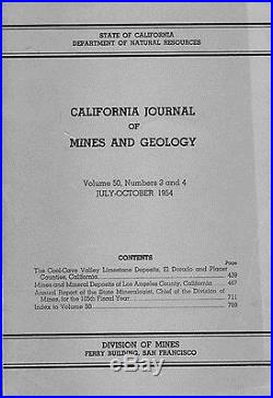 GOLD MINES, Los Angeles County, Calif RARE old book, 5 BIG detached maps, VG++