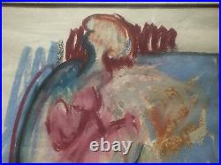 Hans BURKHARDT Original Pastel Painting Framed Abstract Expressionism California