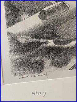 Henri Gilbert De Kruif (1882-1944, California) Pencil Etching Signed