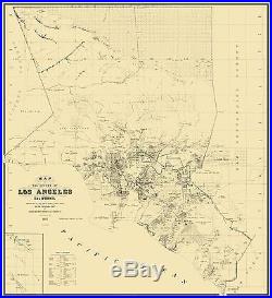 Historic County LOS ANGELES COUNTY CALIFORNIA LANDOWNER MAP 1877