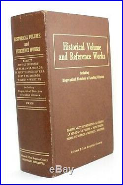 Historical Volume and Reference Works Los Angeles County California History Vtg