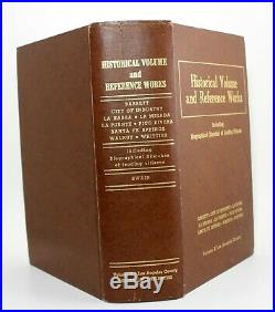 Historical Volume and Reference Works Los Angeles County California History Vtg