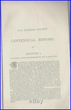 Historical sketch los angeles county california history 1876 first edition