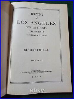 History and Reminiscences Los Angeles City and County California, Spalding 1931