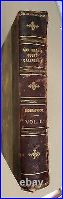 History of California & Bio. Record of San Joaquin County, 2 Vols, 1909. 1st Ed