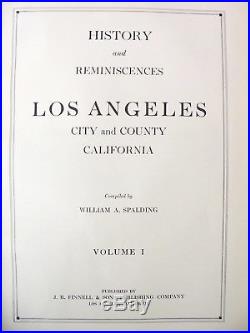 History of Los Angeles California City & County Spalding 3 Volumes