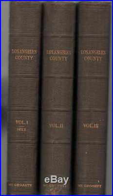 History of Los Angeles County. By John Steven McGroarty 1923 3 Volume Set