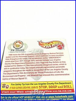 Hotwheels Collectible Los Angeles County Fire Department 1999 30th Anniversary