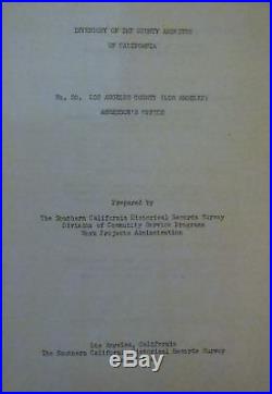 Inventory Of The County Archives Of California N. 20, Los Angeles County 1941