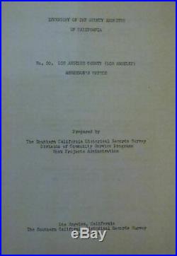 Inventory Of The County Archives Of California No. 20, Los Angeles County 1941