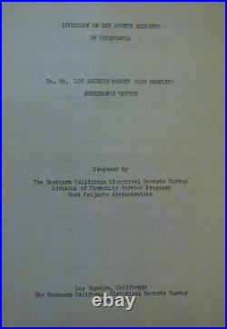 Inventory Of The County Archives Of California No. 20, Los Angeles County 1941