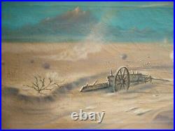 Joseph Bodner, Listed California Surreal Desert Landscape Oil Painting, Vintage