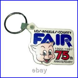 KEYCHAIN VINTAGE Los Angeles County Fair 1922-1997 75th Anniversary Pig