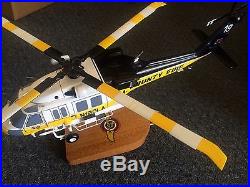 LARGE WOOD CARVED LOS ANGELES COUNTY FIRE DEPARTMENT AIR OPS FIREHAWK 19