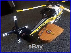 LARGE WOOD CARVED LOS ANGELES COUNTY FIRE DEPARTMENT AIR OPS FIREHAWK 19