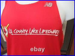 LA County Lake Lifeguards Fire Dept B2V Running jersey shirt Men's L close fit