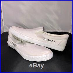 LA Los Angeles County Inmate Prison Jail Slip On Shoes Mens Sz 10 White
