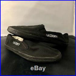 LA Los Angeles County Inmate Prison Jail Slip On Shoes Mens Sz 11 Black Rare