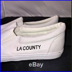 LA Los Angeles County Jail Slip On Shoes Mens Sz 10 White