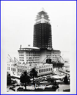 LOS ANGELES 1920s-30s (2) Large Prints / Construction of CITY HALL & BILTMORE