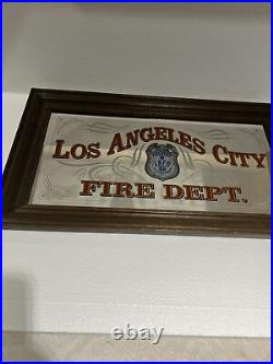 LOS ANGELES COUNTY FIRE DEPARTMENT BADGE BAR MIRROR / MAN CAVE MIRROR 28x16
