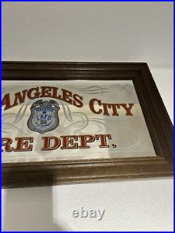 LOS ANGELES COUNTY FIRE DEPARTMENT BADGE BAR MIRROR / MAN CAVE MIRROR 28x16